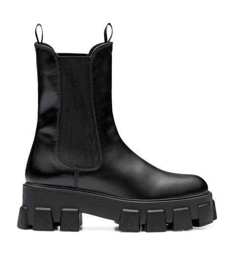 monolith brushed leather boots prada|Prada monolith tall boots.